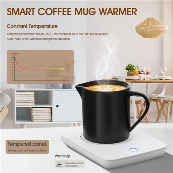 Coffee Warmer for Desk Mug Warmer with Automatic Shut Off Coffee Cup Warmer - Picture 2 of 6